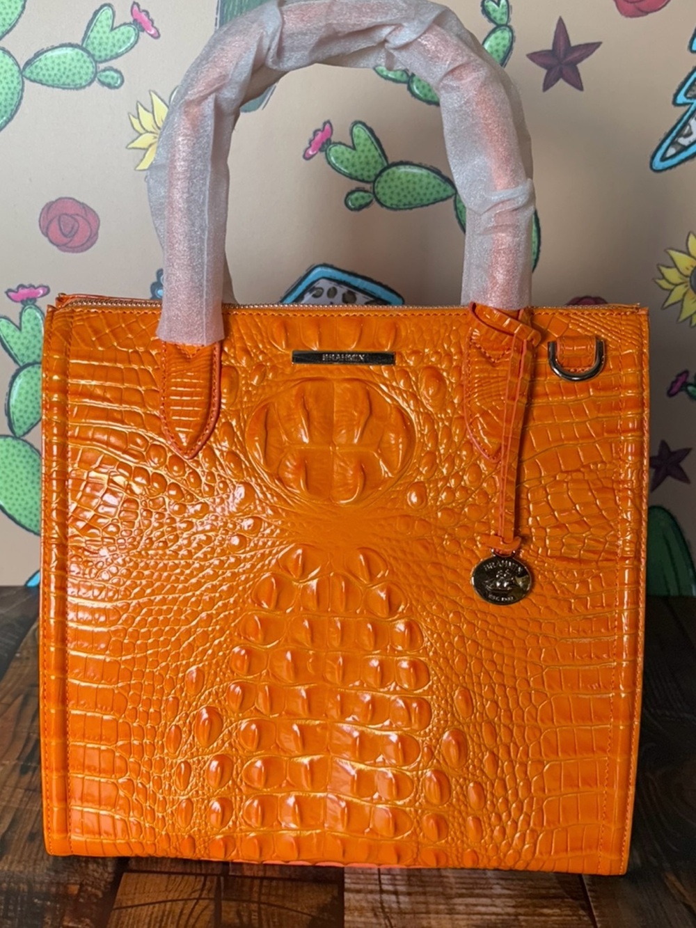 FIRM $ Brahmin Caroline Mango Orange Melbourne Leather Bag New with Tags! - Picture 13 of 14